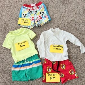 Lot of Size 9 to 12 months Baby Boy swim clothes